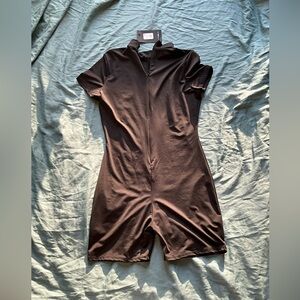 Fashion Nova Black Biker Short Romper